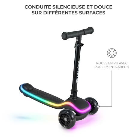 Trottinette 3 roues led pour enfant Beige+Bleu+Noir+Rosa 16 - vertbaudet enfant 