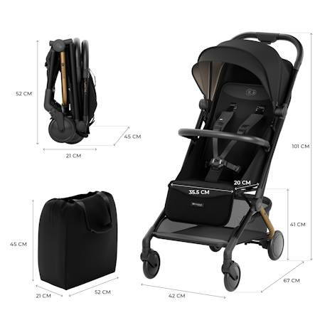 Poussette Cabine Kinderkraft PILOT 2 avec Pliage à Une Main, Position Allongée, Harnais Magnétique et UPF50+ Gris+Noir 12 - vertbaudet enfant 