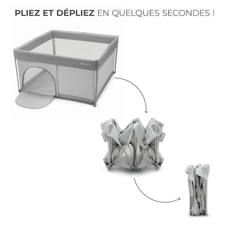 Lit de camping pliant multifonction avec parc intégré Grey 3 - vertbaudet enfant 