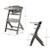 Chaise Haute Évolutive Kinderkraft ENOCK 2 en 1 avec Assise Réglable, Repose-Pieds Ajustable et Bois de Hêtre Massif Beige+Blanc+Blanc/bois+Bleu marine+Bois naturel+Gris+Gris / bois+Marron+Noir 48 - vertbaudet enfant 