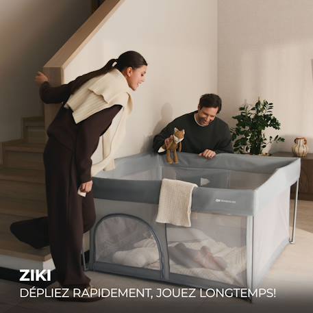 Lit de camping pliant multifonction avec parc intégré Grey 2 - vertbaudet enfant 