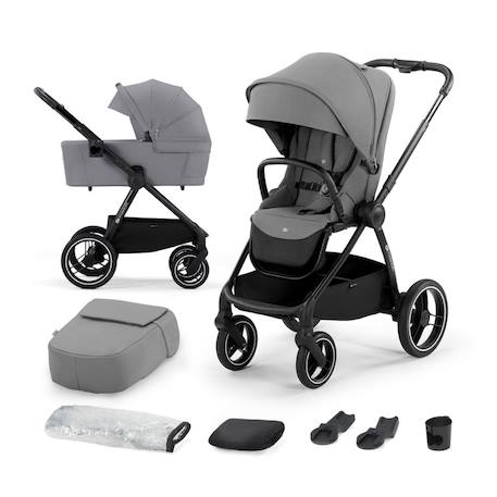 Poussette combinée 2 en 1 avec suspension et protection upf50+ Gris+Gris foncé+Noir+Rose 1 - vertbaudet enfant 