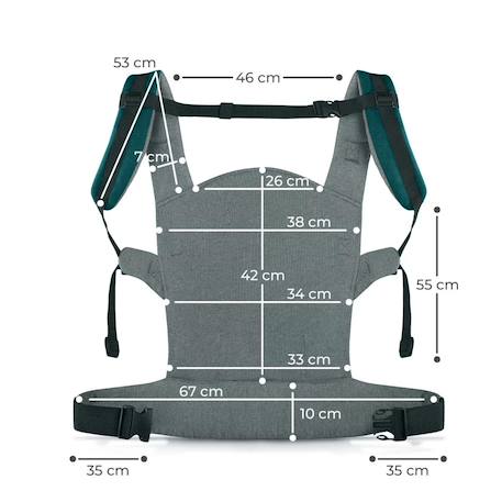 Porte-Bébé Ergonomique Kinderkraft MILO avec Position en M, Bretelles Réglables, Ceinture Large et Poche Intégrée Vert 6 - vertbaudet enfant 