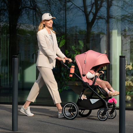 Poussette combinée 2 en 1 avec suspension et protection upf50+ Gris+Gris foncé+Noir+Rose 21 - vertbaudet enfant 