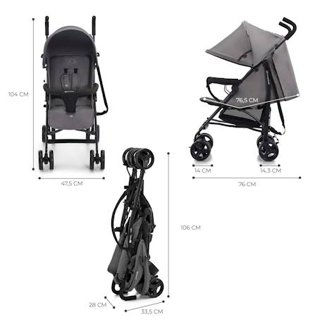 Poussette Parapluie TIK Légère 6,5 kg avec Position Allongée, Roues EVA Amorties et Pliage Compact Beige+Green+Grey+Marron 18 - vertbaudet enfant 