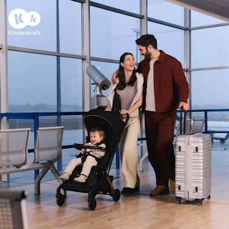 Poussette Cabine Kinderkraft PILOT 2 avec Pliage à Une Main, Position Allongée, Harnais Magnétique et UPF50+ Gris+Noir 3 - vertbaudet enfant 