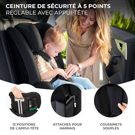 Siege auto safety fix 2 i size pratique confortable Gris+Noir 3 - vertbaudet enfant 