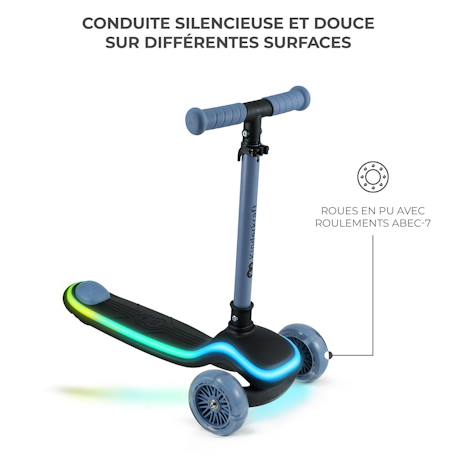 Trottinette 3 roues led pour enfant Beige+Bleu+Noir+Rosa 10 - vertbaudet enfant 