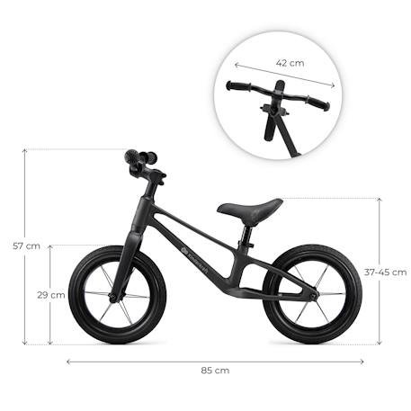 Draisienne Kinderkraft ETER avec Cadre en Nylon Léger, Selle Réglable, Roues PU 12 Pouces et Poignées Antidérapantes Jaune citron+Noir 12 - vertbaudet enfant 