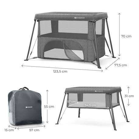 Lit de camping pliant bébé 3 en 1 avec fonction évolutive Black+Grey 12 - vertbaudet enfant 