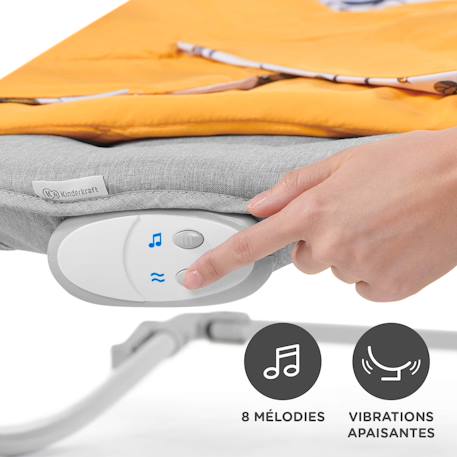 Transat 2 en 1 - balancement apaisant avec musique et vibration Gris+Jaune 10 - vertbaudet enfant 