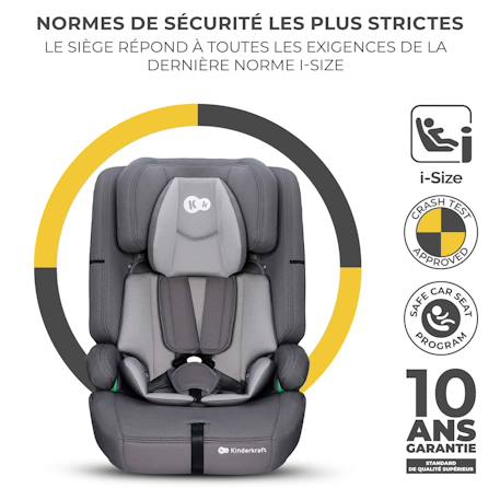 Siege auto safety fix 2 i size pratique confortable Gris+Noir 5 - vertbaudet enfant 