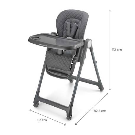 Chaise Haute Évolutive Kinderkraft TULO 3 en 1 avec Hauteur Réglable, Dossier Inclinable, Plateau Double et Harnais 5 Points Beige+Gris 12 - vertbaudet enfant 