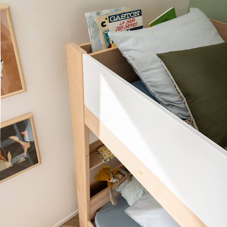 Lit superposé séparable en hêtre arsène Blanc-bois+Bois+Vert-bois 5 - vertbaudet enfant 