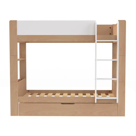 Lit superposé séparable avec lit gigogne en hêtre arsène Blanc-bois+Bois+Vert-bois 6 - vertbaudet enfant 