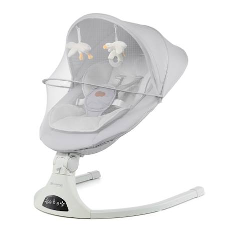 Transat Électrique Kinderkraft TULSY avec 5 Vitesses de Balancement, Bluetooth, Télécommande et Dossier Réglable Beige+Gris 10 - vertbaudet enfant 