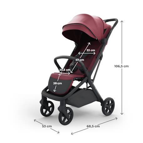 Poussette Compacte Kinderkraft NUBI 3 avec Autofolding, Roues EVA Amorties, SPACEfabric Respirant et Harnais 5 Points Beige+Bordeaux+Noir+Vert 12 - vertbaudet enfant 