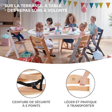Chaise haute bois 3 en 1 reglable avec harnais, évolutive, réglable Beige+Blanc+Blanc/bois+Bois naturel+Gris+Gris / bois+Marron+Noir 47 - vertbaudet enfant 