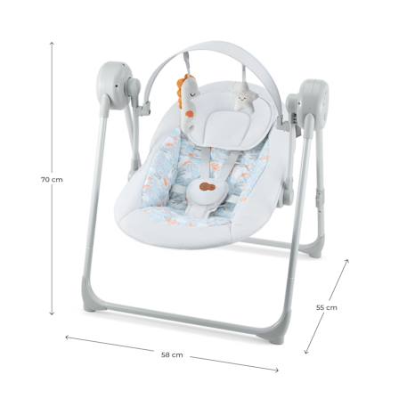 Balancelle-Transat Électrique Kinderkraft SWINGEE avec 5 Vitesses, Pliage Compact, 8 Mélodies et Harnais 5 Points Beige+Gris 12 - vertbaudet enfant 