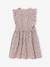 Robe fille en seersucker manches volantées blanc imprimé+carreaux rouge+vanille+vert sauge 1 - vertbaudet enfant 