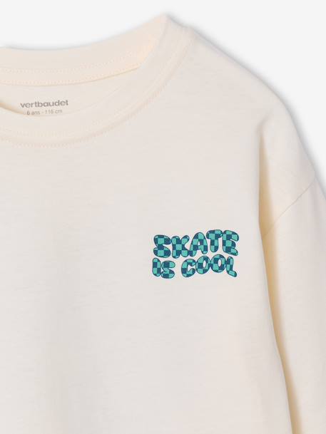T-shirt manches longues garçon bleu ardoise+écru 5 - vertbaudet enfant 