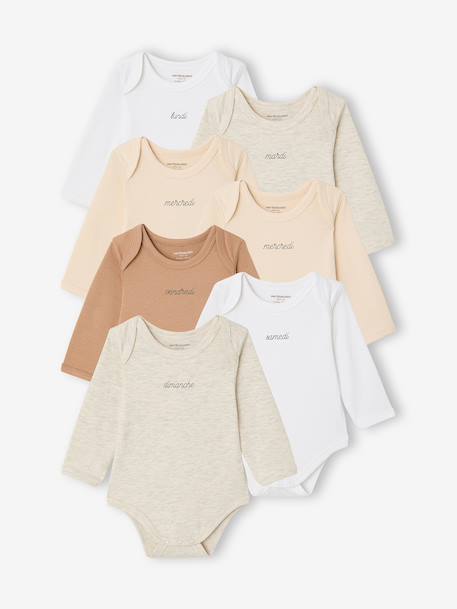 Lot 7 bodies bébé manches longues lot blanc 1 - vertbaudet enfant 
