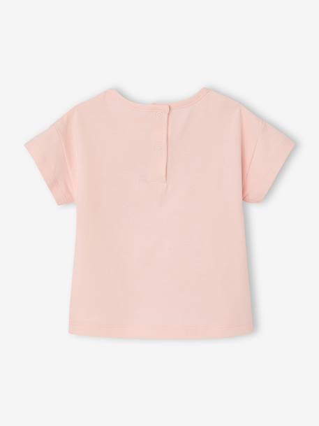 T-shirt bébé fille détails en crochet écru+rose pâle 8 - vertbaudet enfant 