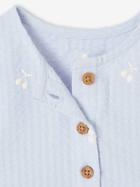 Robe bébé fille détails brodés bleu clair 3 - vertbaudet enfant 