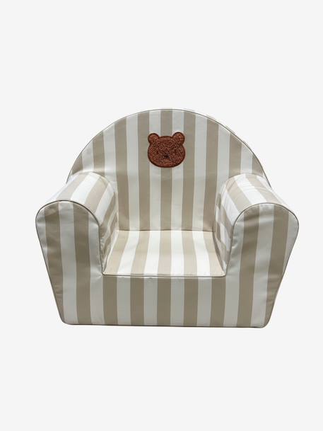 Fauteuil en mousse rayé Ourson personnalisable rayé beige 2 - vertbaudet enfant 