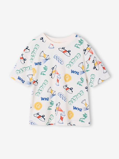 T-shirt garçon manches courtes anthracite+blanc+écru 9 - vertbaudet enfant 