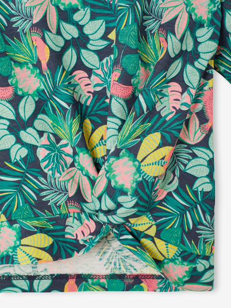 T-shirt manches courtes tropical à nœud marine+rose pâle 3 - vertbaudet enfant 