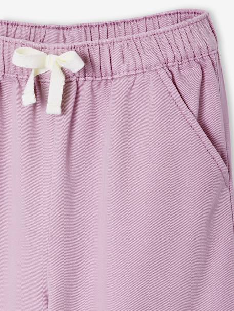 Pantacourt large fille lyocell kaki+lilas 10 - vertbaudet enfant 