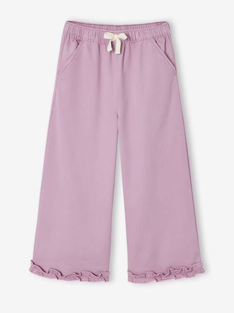 Pantacourt large fille lyocell kaki+lilas 8 - vertbaudet enfant 