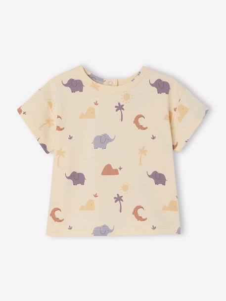 T-shirt bébé garçon imprimé vanille 2 - vertbaudet enfant 