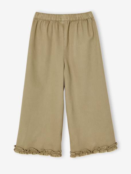 Pantacourt large fille lyocell kaki+lilas 2 - vertbaudet enfant 