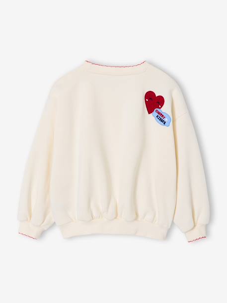 Sweat fille avec patchs écru 4 - vertbaudet enfant 
