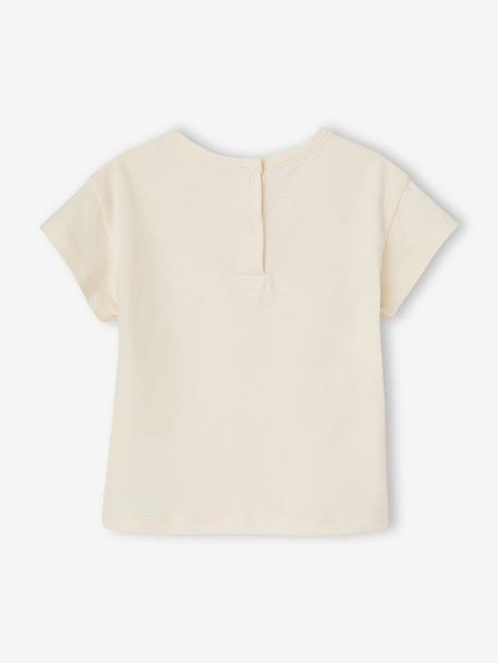 T-shirt bébé fille détails en crochet écru+rose pâle 4 - vertbaudet enfant 