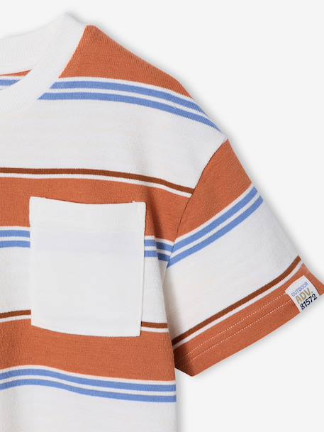 T-shirt garçon rayé orange imprimé 4 - vertbaudet enfant 