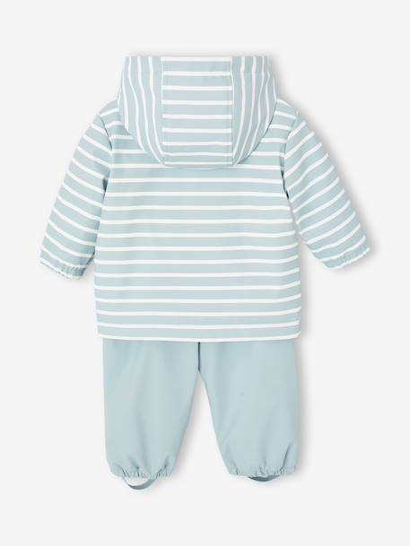 Ensemble pluie bébé garçon ciré et pantalon bleu grisé 2 - vertbaudet enfant 