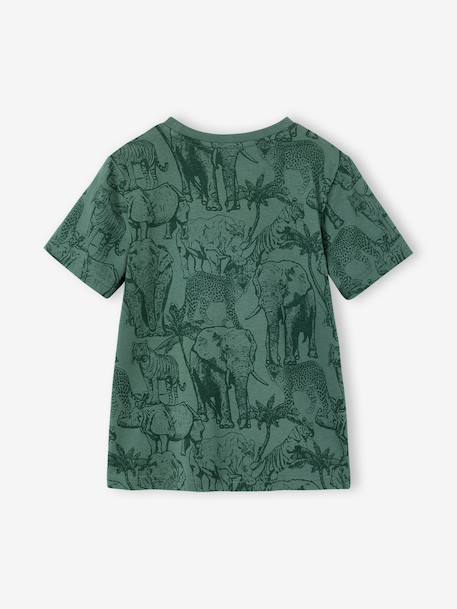 T-shirt garçon imprimé blanc chiné+bleu jean+lichen+menthe 8 - vertbaudet enfant 