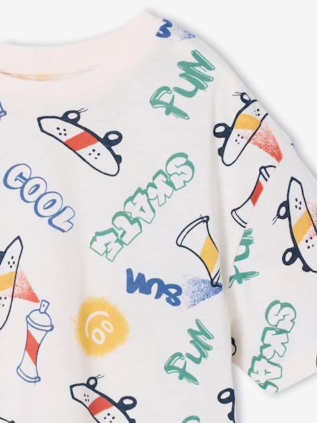 T-shirt garçon manches courtes anthracite+blanc+écru 11 - vertbaudet enfant 