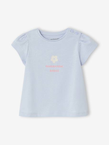Lot 2 T-shirt bébé fille fantaisie bleu clair+rose 2 - vertbaudet enfant 