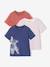 Lot 3 T-shirt manches courtes bleu pétrole+caramel+marine+vert amande 17 - vertbaudet enfant 