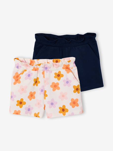 Fille-Lot de 2 shorts fille molleton léger