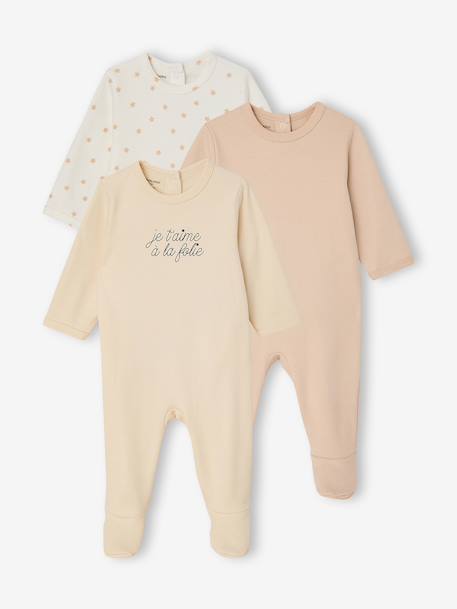 Bébé-Lot 3 pyjamas bébé en coton bio