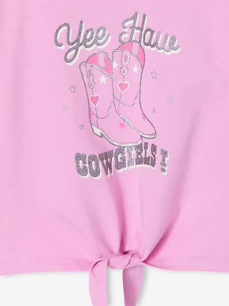 T-shirt fille à nouette mauve 4 - vertbaudet enfant 
