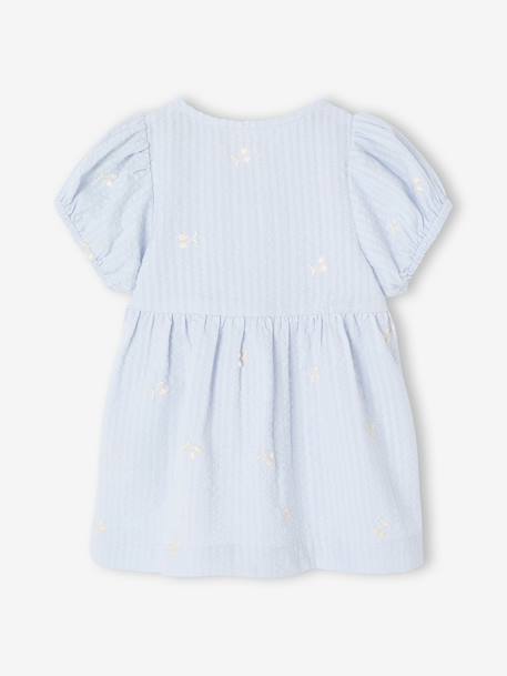 Robe bébé fille détails brodés bleu clair 2 - vertbaudet enfant 