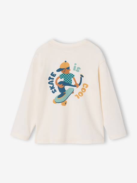 T-shirt manches longues garçon bleu ardoise+écru 4 - vertbaudet enfant 