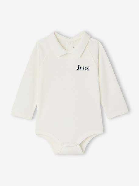 Body bébé garçon en coton bio écru 1 - vertbaudet enfant 