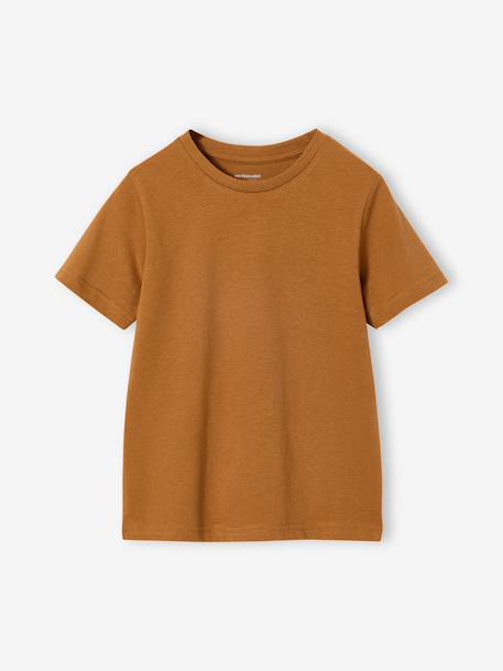 Lot 3 T-shirt manches courtes bleu pétrole+caramel+marine+vert amande 11 - vertbaudet enfant 